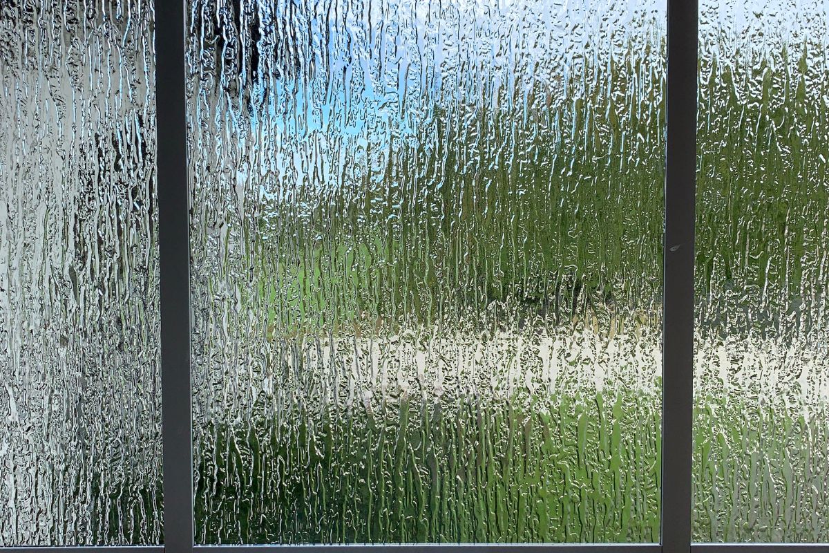 Rain water can damage the window glass.